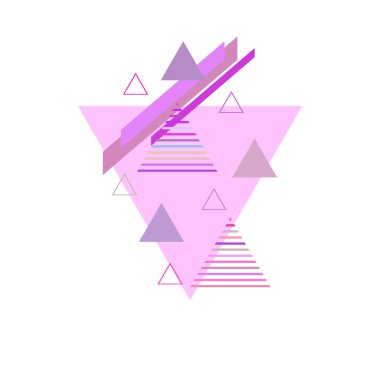 Beyaz arka plan üzerinde üçgenler ile renkli desen