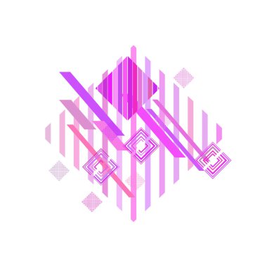 Pembe eşkenar dörtgenile soyut geometrik desen