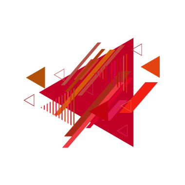 Beyaz arka plan üzerinde renkli üçgenler ile geometrik desen