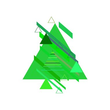 Beyaz arka plan üzerinde yeşil üçgenler ile soyut desen