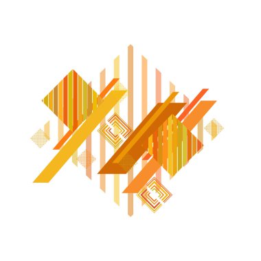 Turuncu eşkenar dörtgenile soyut geometrik desen