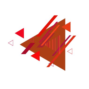 Beyaz arka plan üzerinde renkli üçgenler ile geometrik desen