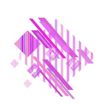 Pembe eşkenar dörtgenile soyut geometrik desen