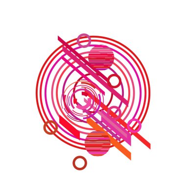 Beyaz arka plan üzerinde daireler ile soyut desen, vektör illüstrasyon