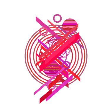 Beyaz arka planda parlak pembe renkte farklı daireler