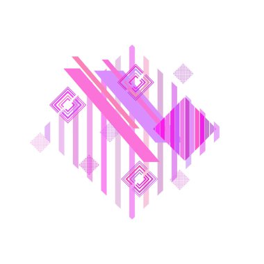 Pembe eşkenar dörtgenile soyut geometrik desen