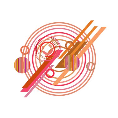 Beyaz arka plan üzerinde soyut kırmızı ve pembe daireler