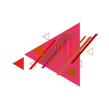 Beyaz arka plan üzerinde renkli üçgenler ile geometrik desen