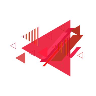 Beyaz arka plan üzerinde renkli üçgenler ile geometrik desen