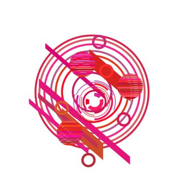 Beyaz arka plan üzerinde daireler ile soyut desen, vektör illüstrasyon