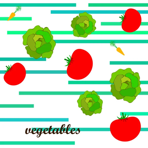 Ilustración Verduras Con Texto Vector — Archivo Imágenes Vectoriales