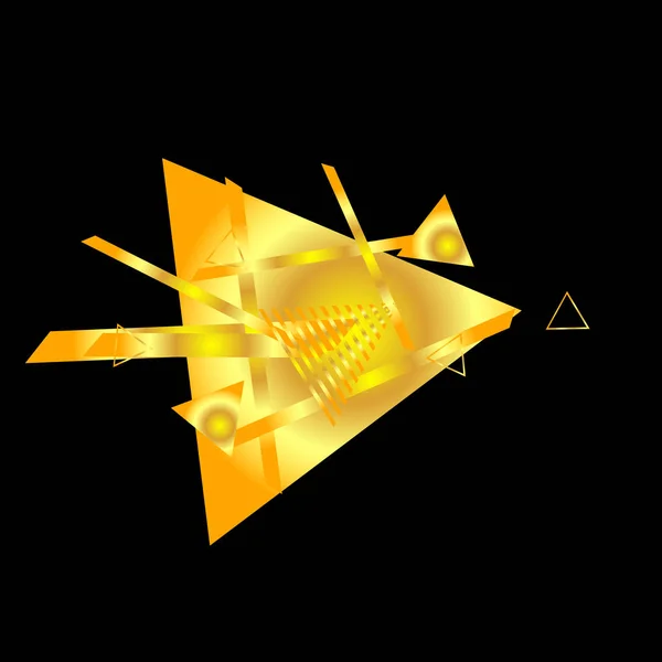 Geometryczny Wzór Złotym Trójkątem Ilustracja Wektorowa — Wektor stockowy