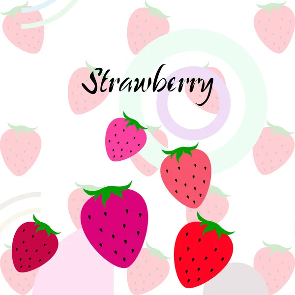 Ilustración Fresas Con Letras Vector — Vector de stock