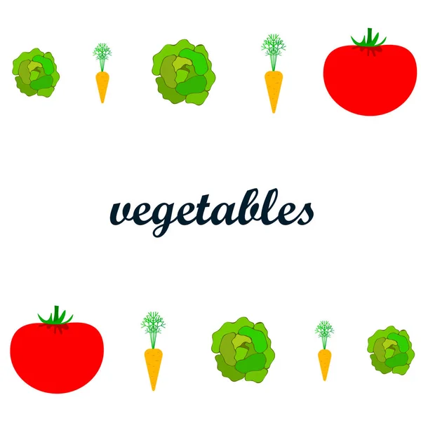 Illustration Légumes Avec Texte Vecteur — Image vectorielle