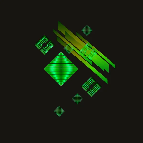 绿宝石背景的绿色菱形 — 图库矢量图片