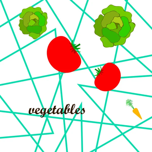 Απλή Απεικόνιση Των Πολύχρωμων Λαχανικών Διάνυσμα — Διανυσματικό Αρχείο