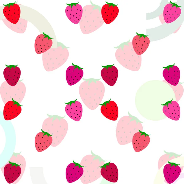 Illustration Colored Strawberries Light Background Vector — Stock Vector