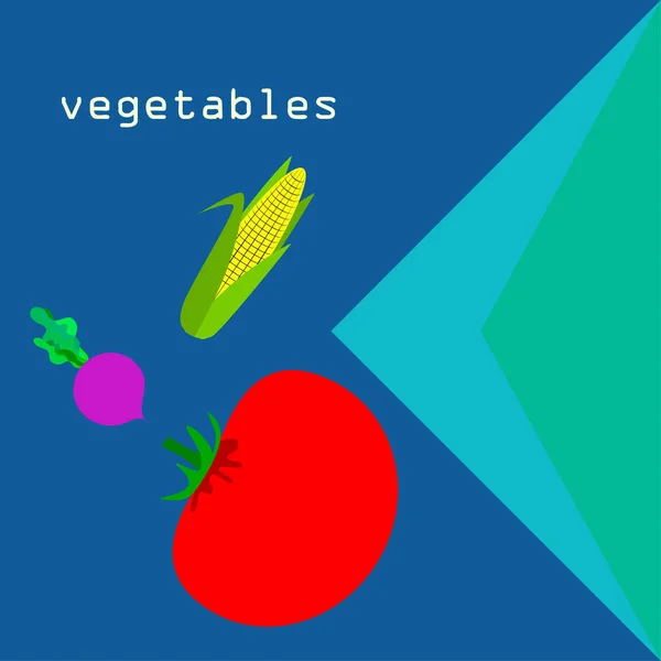 Enkel Illustration Grönsaker Med Bokstäver Vektor — Stock vektor