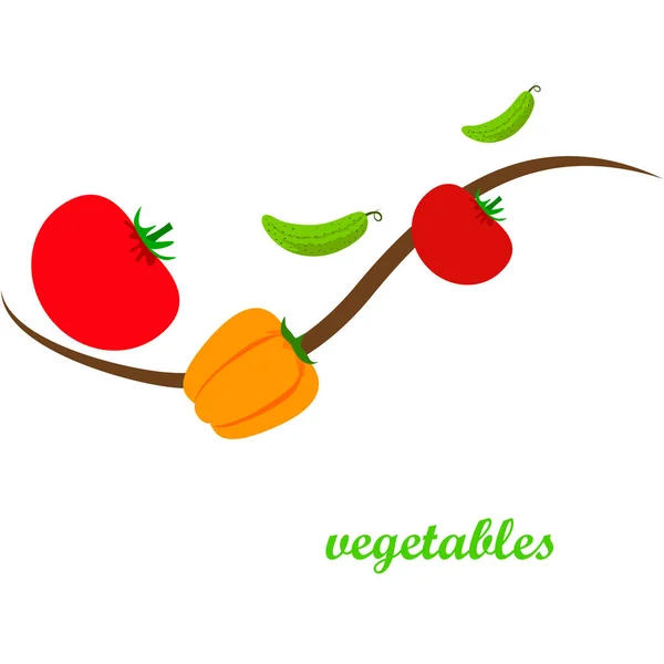 Illustration Simple Légumes Avec Lettrage — Image vectorielle