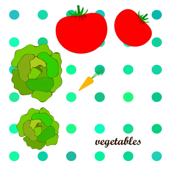 Ilustración Simple Verduras Colores Vector — Vector de stock