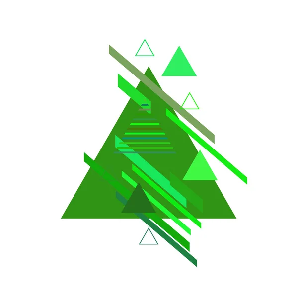 Modèle Abstrait Avec Des Triangles Verts Sur Fond Blanc — Image vectorielle