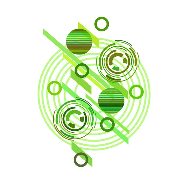 Patrón Abstracto Con Círculos Verdes Sobre Fondo Blanco Ilustración Vectorial — Archivo Imágenes Vectoriales