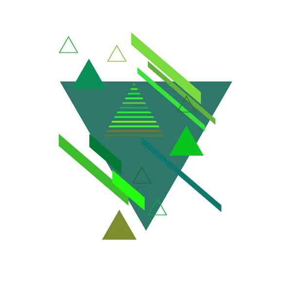 Αφηρημένο Μοτίβο Πράσινα Τρίγωνα Λευκό Φόντο — Διανυσματικό Αρχείο
