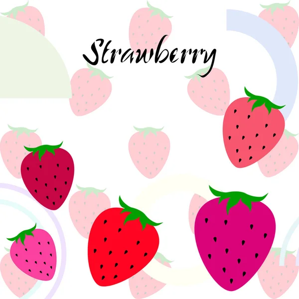 Ilustración Fresas Con Letras Vector — Vector de stock