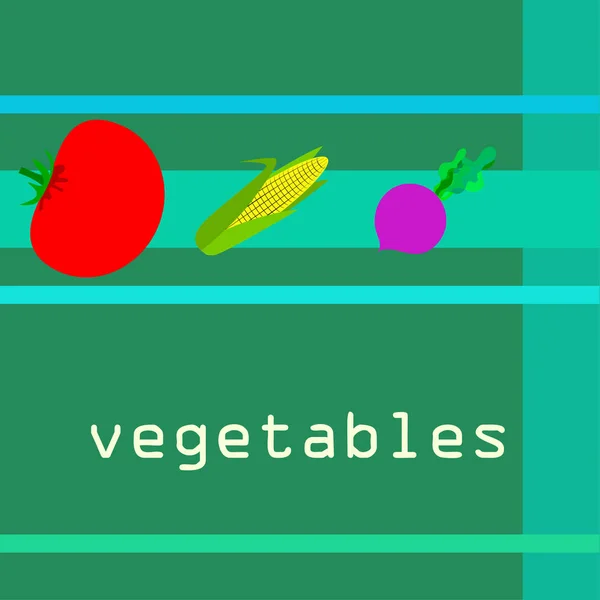 Ilustración Simple Verduras Con Letras Vector — Archivo Imágenes Vectoriales