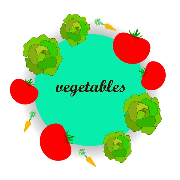 Illustration Von Gemüse Mit Text Vektor — Stockvektor