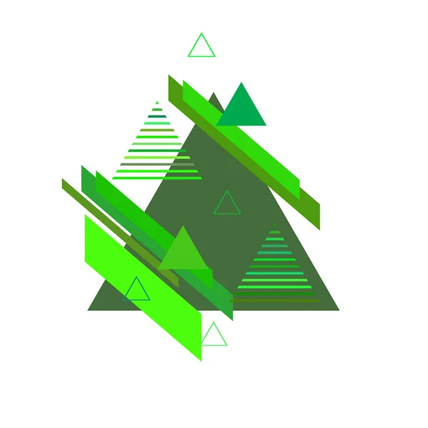 Абстрактный Рисунок Зелеными Треугольниками Белом Фоне — стоковый вектор