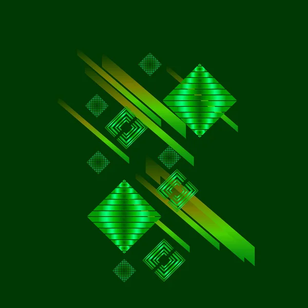 Grüne Rauten Auf Smaragdgrünem Hintergrund Vektor — Stockvektor