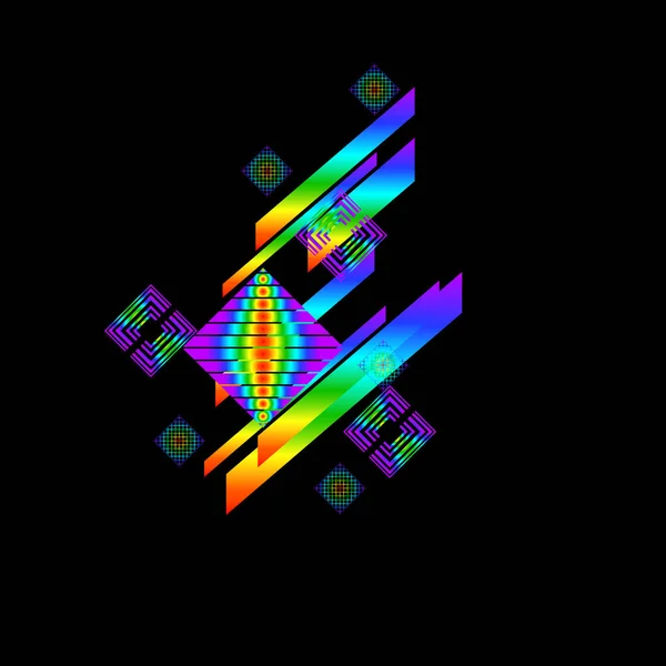 Padrão Geométrico Abstrato Sobre Fundo Preto —  Vetores de Stock