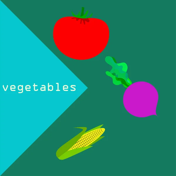 Ilustração Simples Vegetais Com Letras Vetor — Vetor de Stock