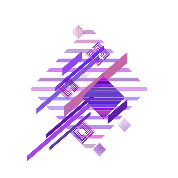 白い背景に紫色のロンバスを持つ抽象的なパターン — ストックベクタ