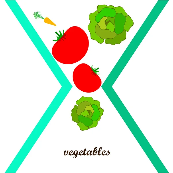 Illustration Simple Légumes Colorés Vecteur — Image vectorielle