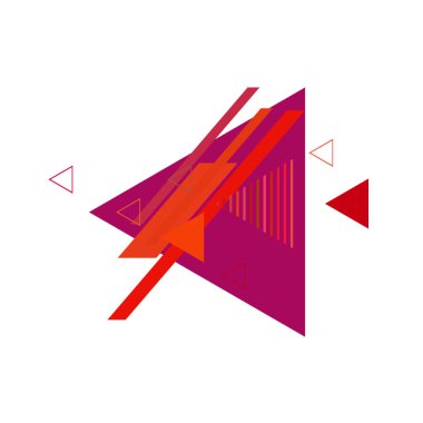 Beyaz arka plan üzerinde renkli üçgenler ile geometrik desen