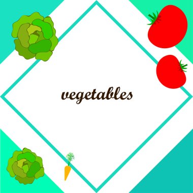Renkli sebzeler, vektör basit illüstrasyon