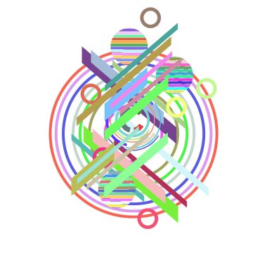 Beyaz arka plan üzerinde renkli daireler ile soyut desen