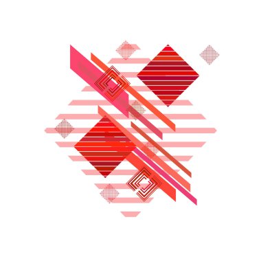 Beyaz arka planda kırmızı ve pembe renklerde rhombuses 