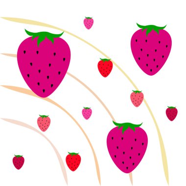 Açık arka planda renkli çilek İllüstrasyonu, vektör 