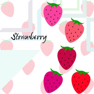 Yazı ile çilek İllüstrasyon, vektör 