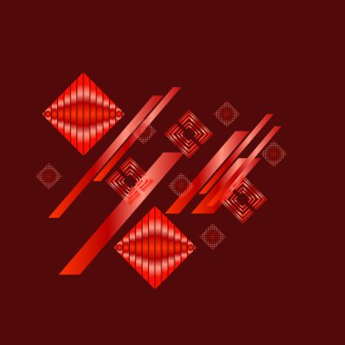 Bordo arka planda kırmızı eşkenar dörtgen, vektör