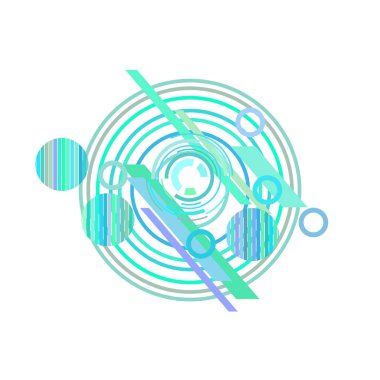 Beyaz arka plan üzerinde açık mavi renkte soyut daireler