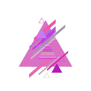 Beyaz arka plan üzerinde üçgenler ile renkli desen