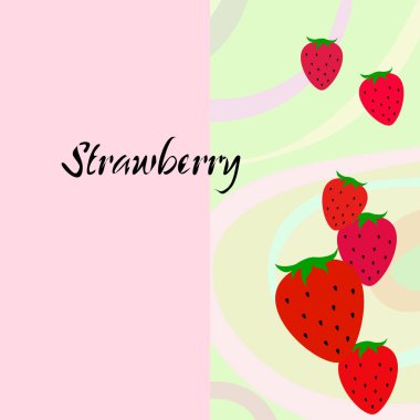Yazı ile çilek İllüstrasyon, vektör 