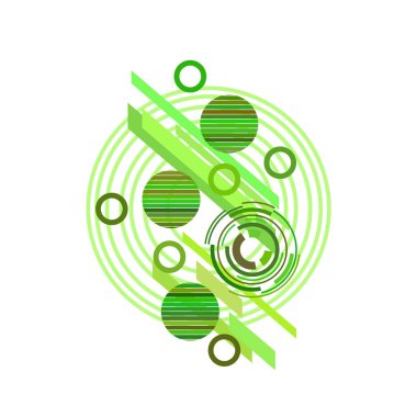 Beyaz arka plan üzerinde yeşil daireler ile soyut desen, vektör illüstrasyon