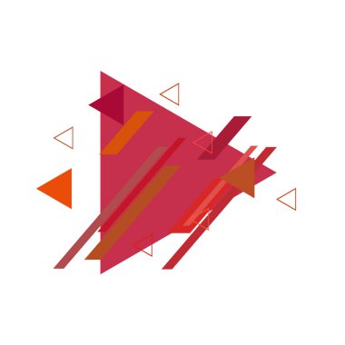 Beyaz arka plan üzerinde renkli üçgenler ile geometrik desen