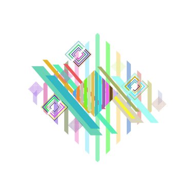 Beyaz arka planda renkli eşkenar dörtgen, vektör