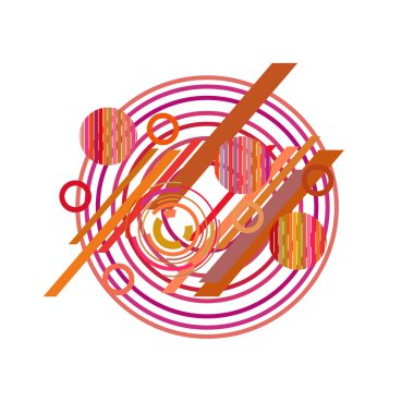 Beyaz arka plan üzerinde soyut kırmızı ve pembe daireler